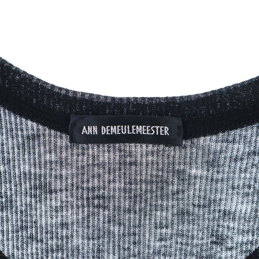 ANN DEMEULEMEESTER(アンドゥムルメステール) 23AW Cashmere Tank Top カシミヤ混 タンクトップ ノースリーブシャツ ブラック 2102-W-JE01-230-099