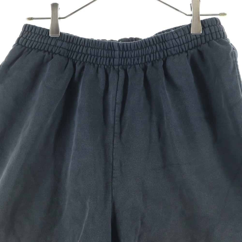 BALENCIAGA(バレンシアガ) BB Paris Icon ロゴ刺繍 スウェットハーフパンツ ショーツ ブラック 676137 TMVG6