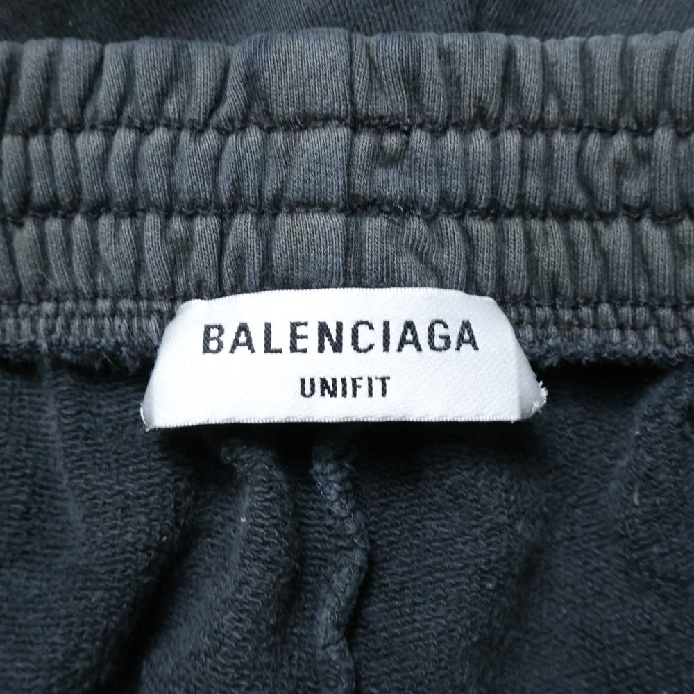 BALENCIAGA(バレンシアガ) BB Paris Icon ロゴ刺繍 スウェットハーフパンツ ショーツ ブラック 676137 TMVG6