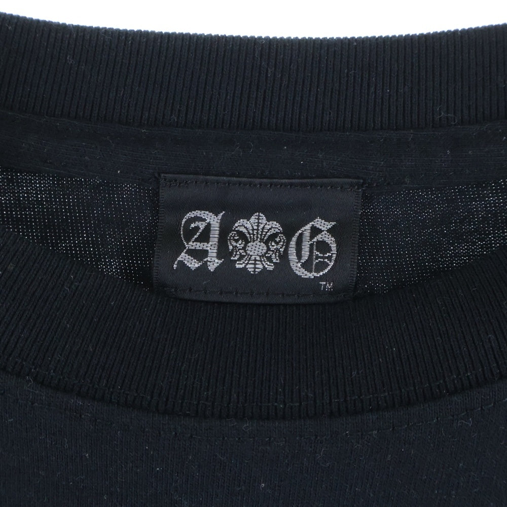 A&G(エーアンドジー) Logo Python Print Tee フロントロゴプリント半袖Tシャツ ブラック