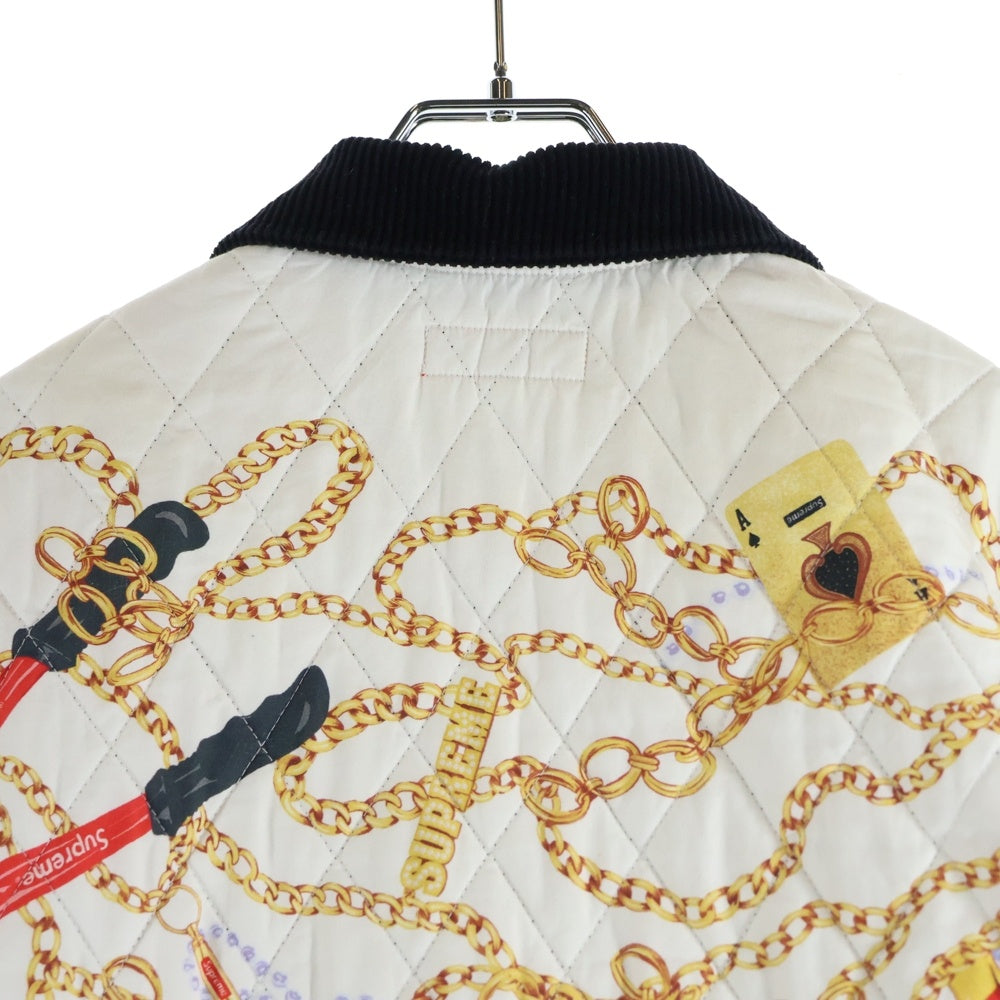 SUPREME(シュプリーム) 20AW Chains Quilted Jacket チェーンプリント キルティング ジャケット ホワイト