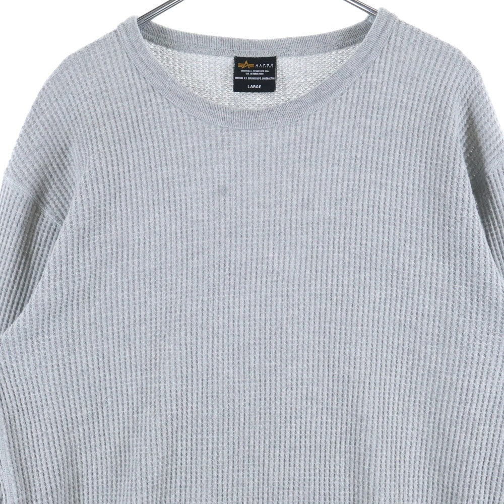 ALPHA INDUSTRIES(アルファ インダストリーズ) サーマル ロングスリーブ 長袖Tシャツ グレー