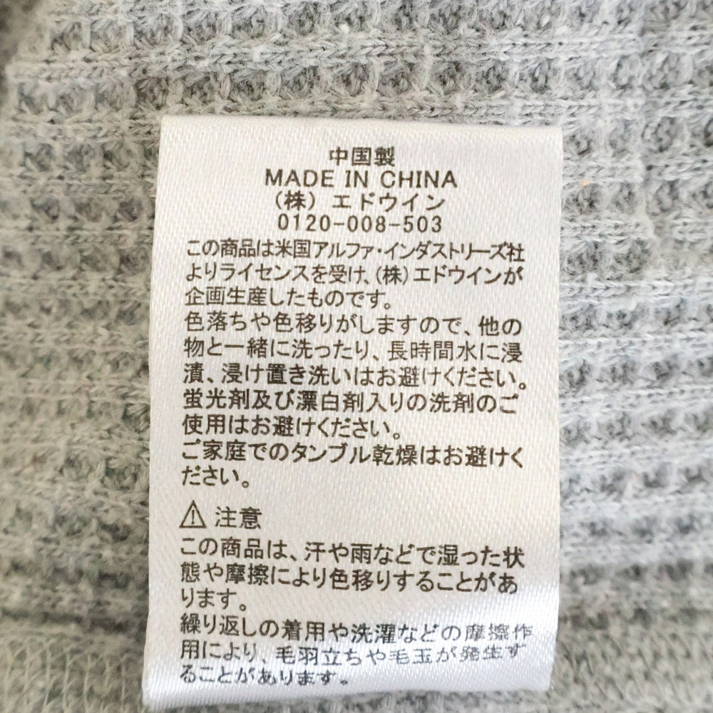 ALPHA INDUSTRIES(アルファ インダストリーズ) サーマル ロングスリーブ 長袖Tシャツ グレー