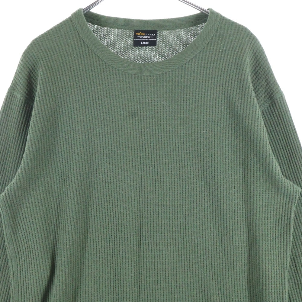 ALPHA INDUSTRIES(アルファ インダストリーズ) サーマル ロングスリーブ 長袖Tシャツ カーキ