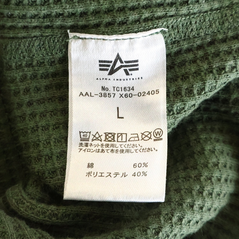 ALPHA INDUSTRIES(アルファ インダストリーズ) サーマル ロングスリーブ 長袖Tシャツ カーキ