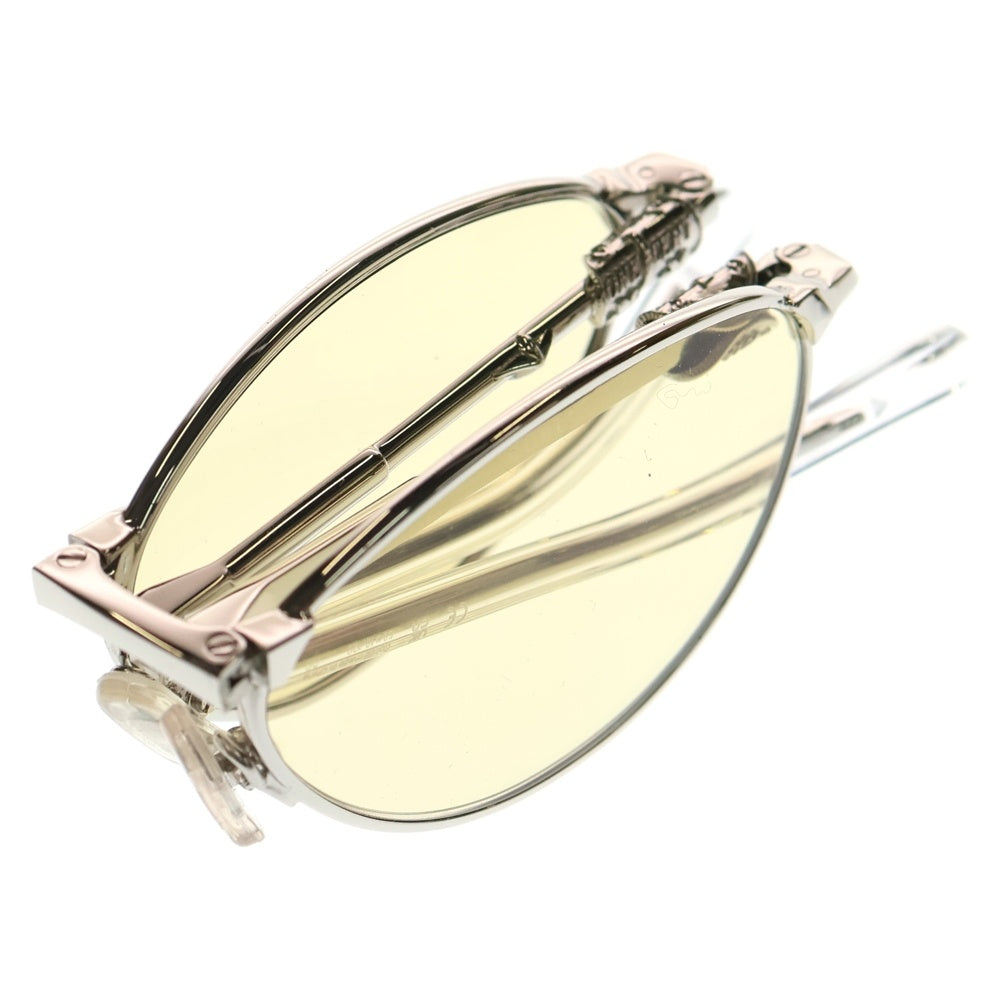 GENTLE MONSTER(ジェントルモンスター) Cubit 02 メタルフレーム 折り畳み カラーサングラス 眼鏡 シルバー