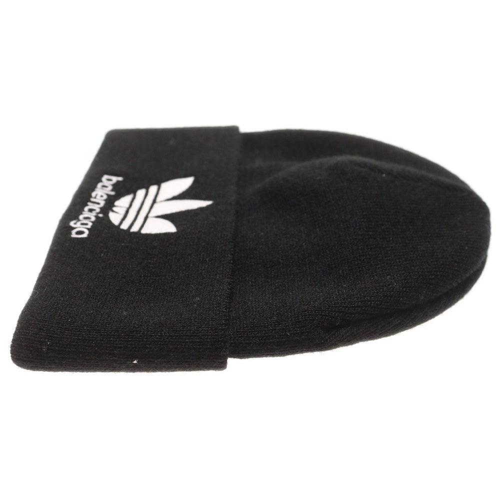 BALENCIAGA(バレンシアガ) ×adidas Logo Beanie ロゴ刺繍 ニット帽 ビーニー ブラック 724009 443B1