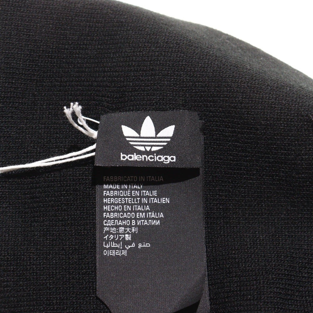 BALENCIAGA(バレンシアガ) ×adidas Logo Beanie ロゴ刺繍 ニット帽 ビーニー ブラック 724009 443B1