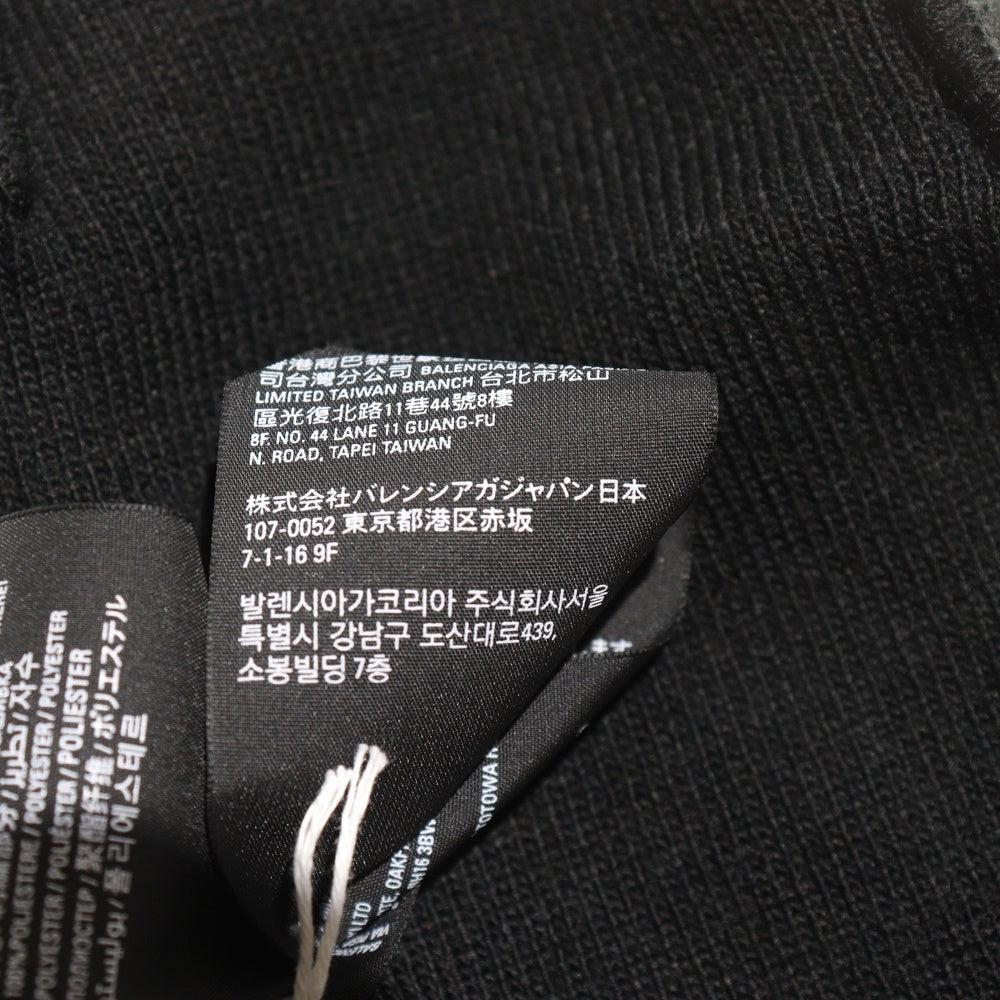 BALENCIAGA(バレンシアガ) ×adidas Logo Beanie ロゴ刺繍 ニット帽 ビーニー ブラック 724009 443B1