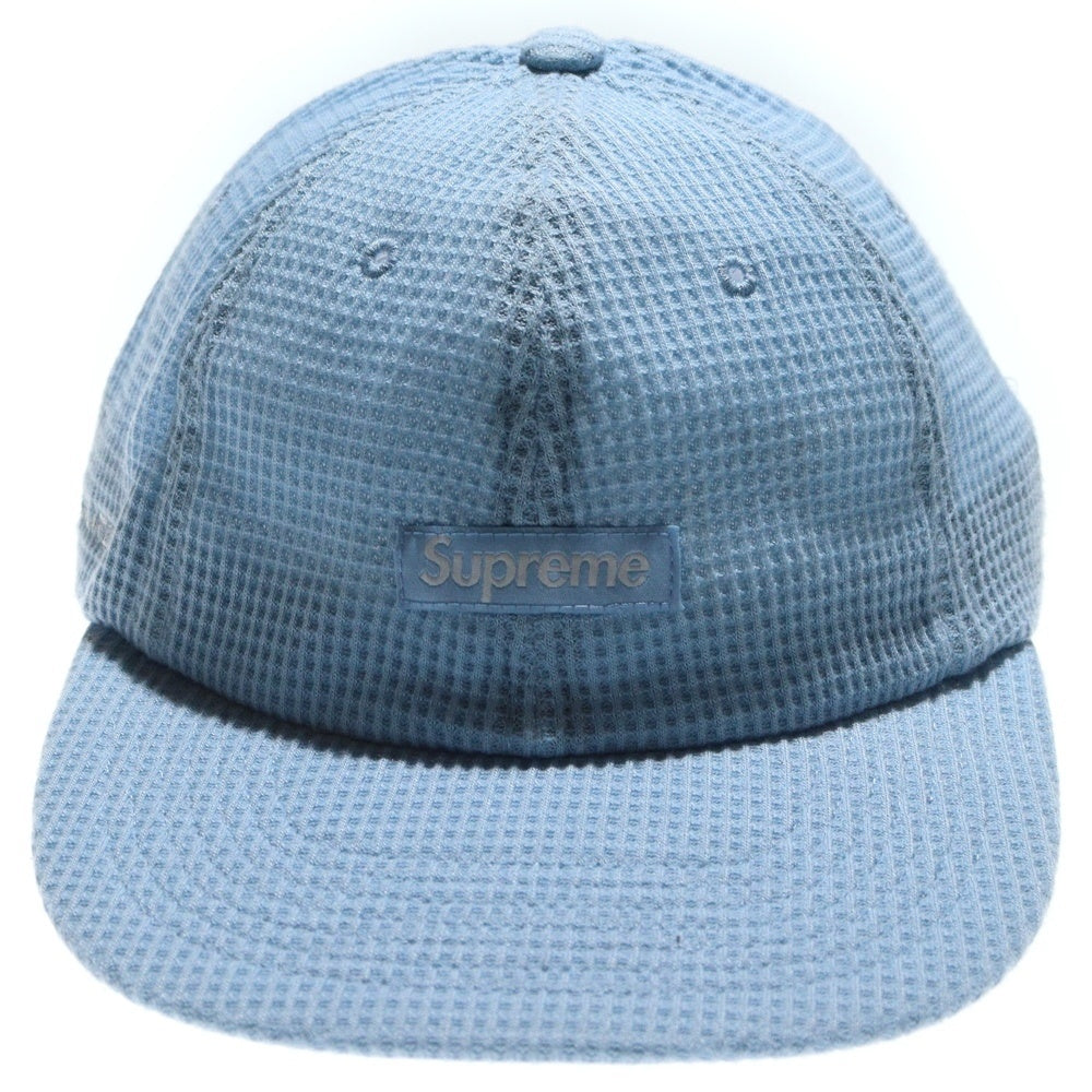 SUPREME(シュプリーム) 24AW Polartec Waffle Small Box 6-Panel ポーラテック ワッフル スモールボックスロゴ 6パネルキャップ 帽子 ブルー