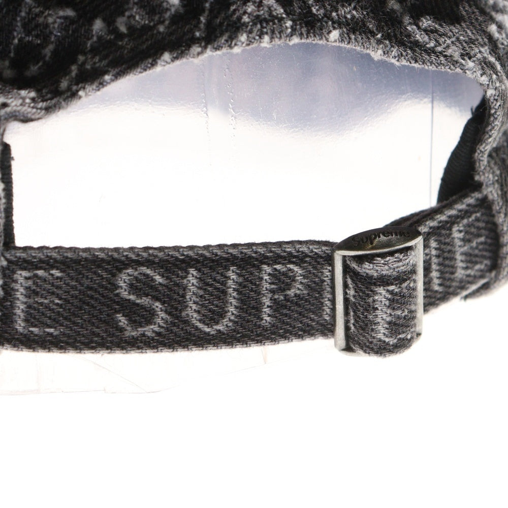 SUPREME(シュプリーム) 24AW Needle Punch Denim 6-Panel ニードルパンチ ロゴ刺繍 デニム 6パネルキャップ 帽子 グレー