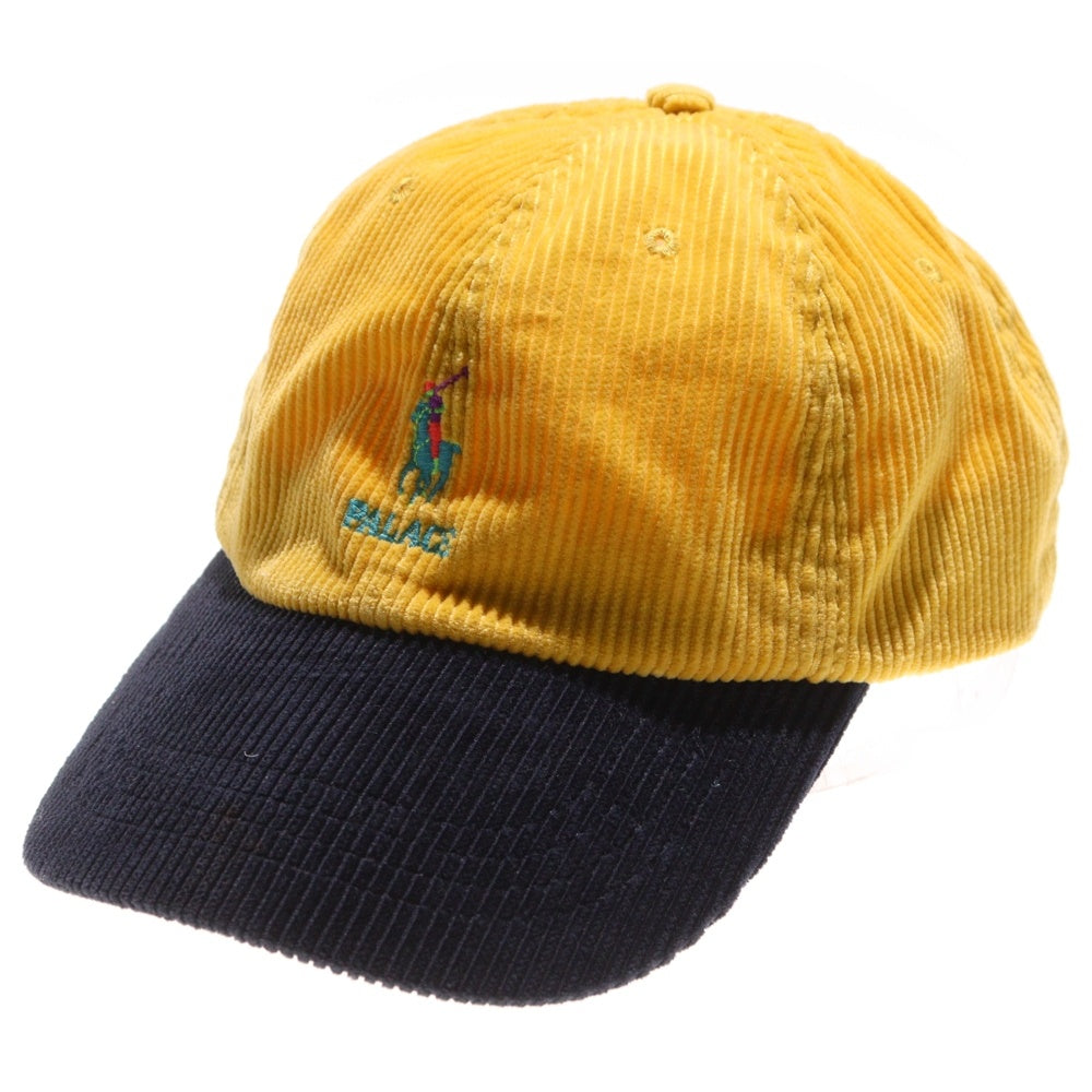 POLO RALPH LAUREN(ポロラルフローレン) ×PALACE Corduroy Classic Polo Cap パレス ロゴ刺繍 コーデュロイキャップ 帽子 イエロー