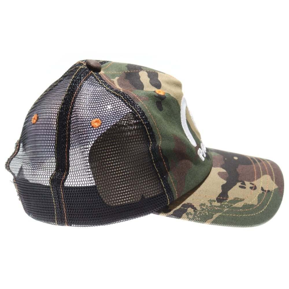 EVISU(エビス) 23SS ×PALACE Denim Mesh Trucker Cap パレス 刺繍 カモフラージュ 迷彩 メッシュトラッカーキャップ 帽子 カーキ