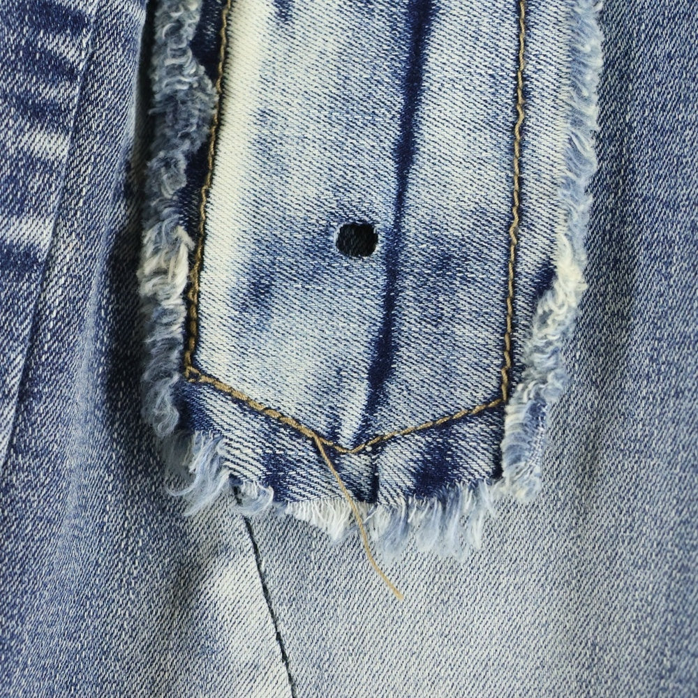 NO BRAND(ノーブランド) RVNTENG Belt Flare Denim Pants ベルト フレアデニムパンツ インディゴ レディース