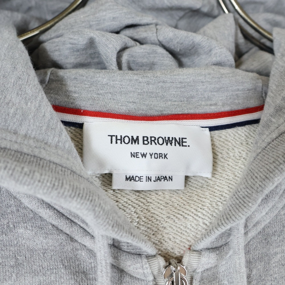 THOM BROWNE(トムブラウン) ZIPUP HOODIE ジップアップ フーディー パーカー グレー MJT022H-00535068
