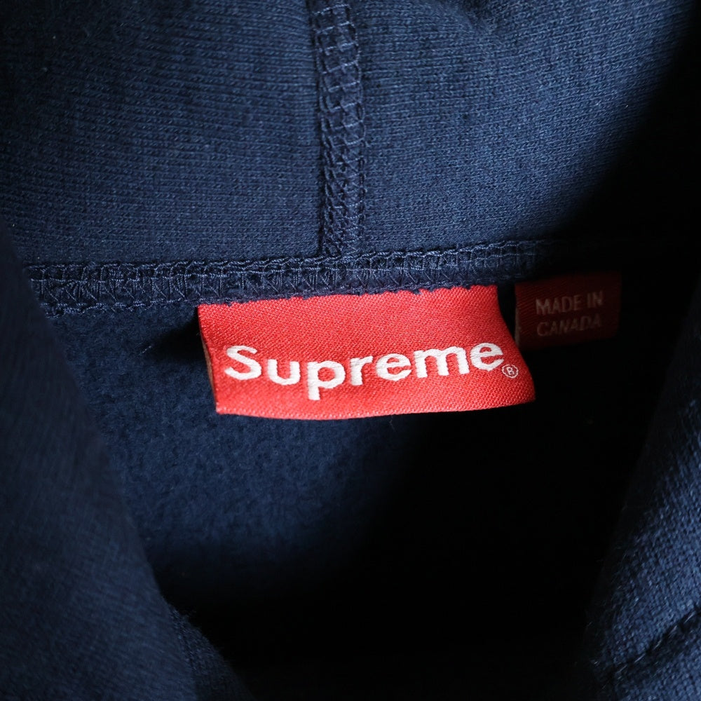 SUPREME(シュプリーム) 19SS Swarovski Box Logo Hooded Sweatshirt スワロフスキーボックスロゴ プルオーバースウェットパーカー フーディー ネイビー