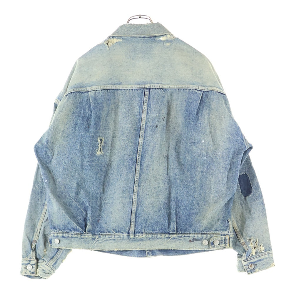 SAINT MICHAEL(セントマイケル) 23AW ×BerBerJin BJ DENIM JKT ベルベルジン 1stモデル ダメージ加工 デニムジャケット Gジャン インディゴ SM-A23-0000-C17