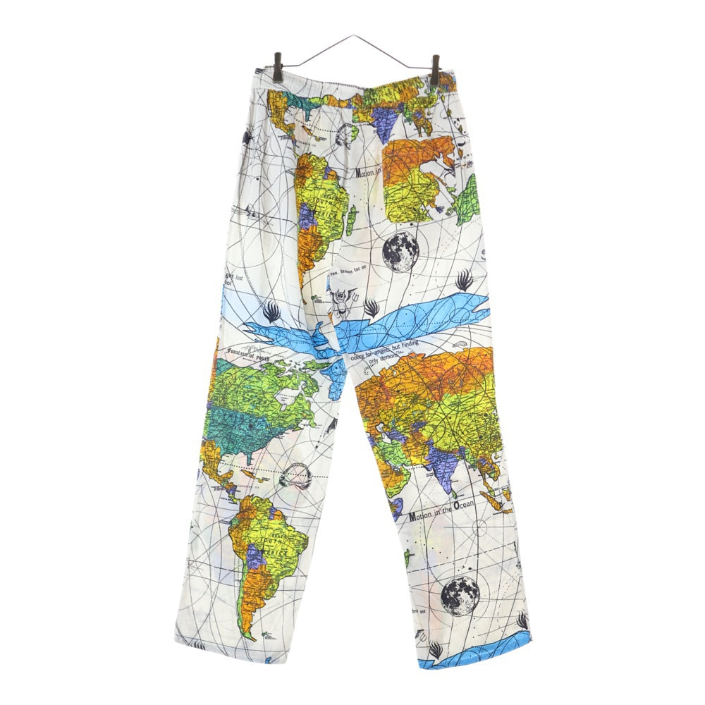 SAINT MICHAEL(セントマイケル) 23SS ×Dr.Woo DW PAJAMA PNT WORLD MAP ドクターウー パジャマパンツ ホワイト SM-S23-0000-082