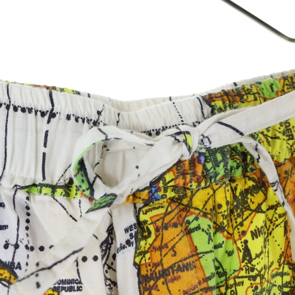 SAINT MICHAEL(セントマイケル) 23SS ×Dr.Woo DW PAJAMA PNT WORLD MAP ドクターウー パジャマパンツ ホワイト SM-S23-0000-082