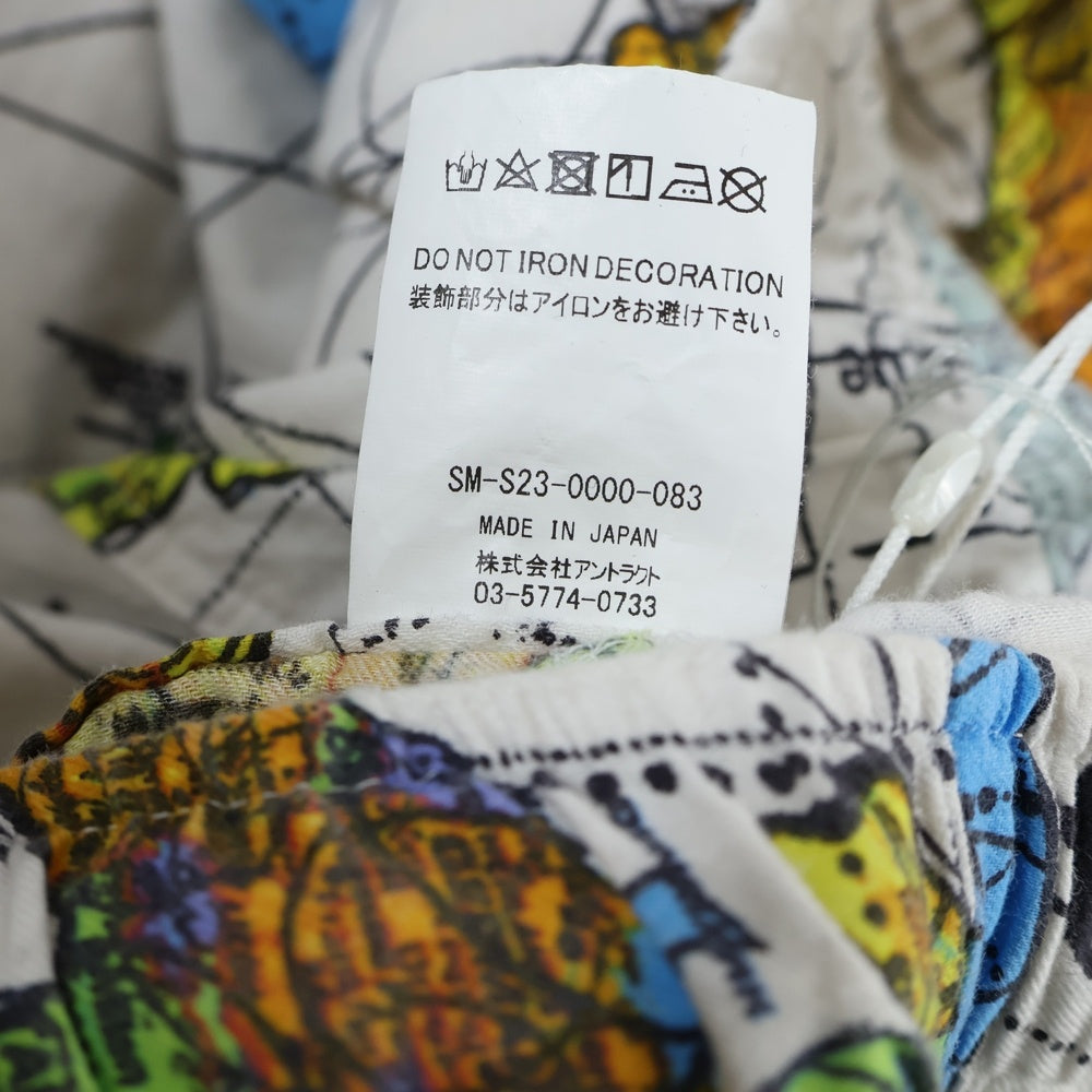 SAINT MICHAEL(セントマイケル) 23SS ×Dr.Woo DW PAJAMA PNT WORLD MAP ドクターウー パジャマパンツ ホワイト SM-S23-0000-082