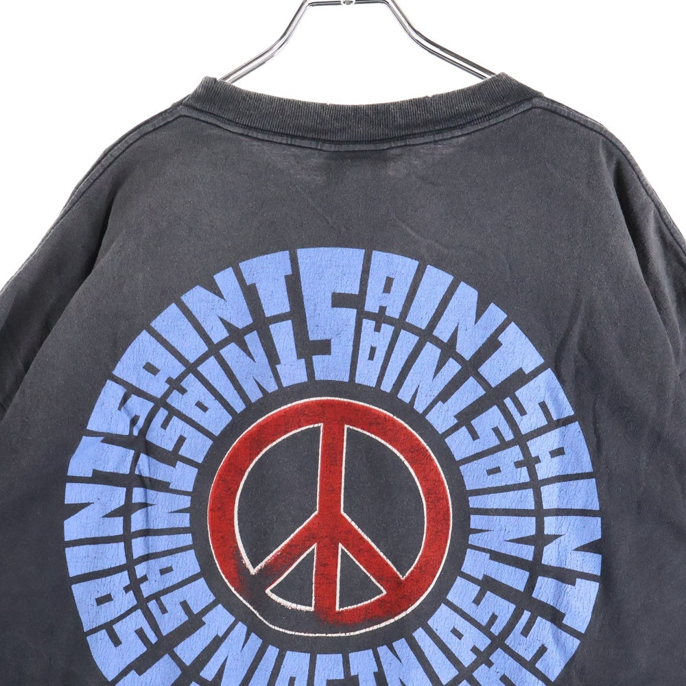 SAINT MICHAEL(セントマイケル) 24SS SS TEE IDEOLOGICAL ダメージ加工 半袖Tシャツ グレー SM-YS1-0000-005