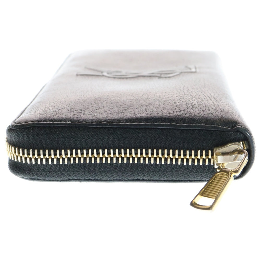 SAINT LAURENT PARIS(サンローランパリ) YSL Wallet ラウンドジップ レザーウォレット 財布 ブラック
