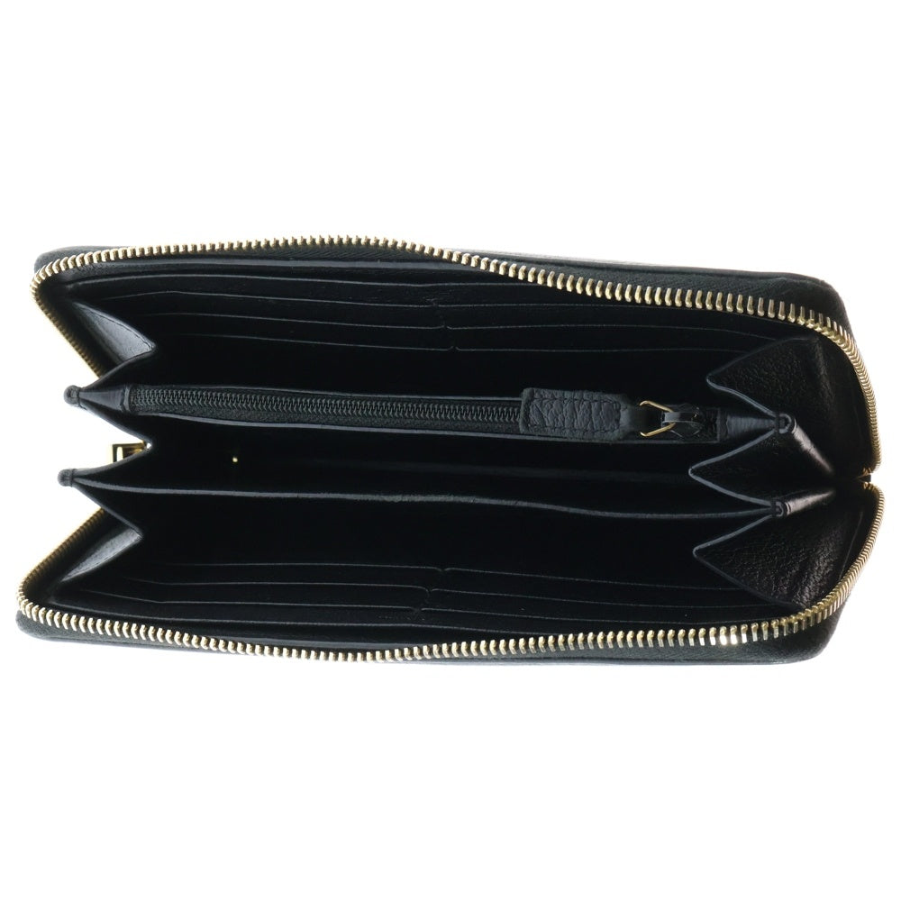 SAINT LAURENT PARIS(サンローランパリ) YSL Wallet ラウンドジップ レザーウォレット 財布 ブラック