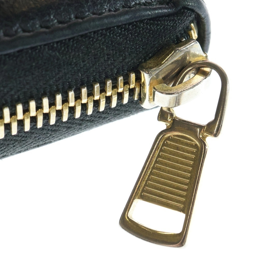 SAINT LAURENT PARIS(サンローランパリ) YSL Wallet ラウンドジップ レザーウォレット 財布 ブラック