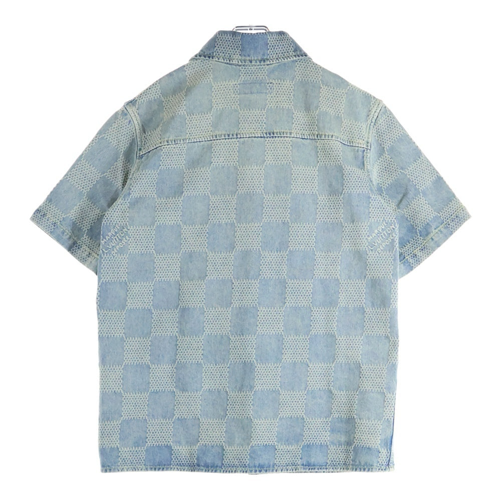 LOUIS VUITTON(ルイヴィトン) 25AW ダミエ3D ライトデニムショートスリーブ 半袖シャツ デニムジャケット インディゴ RM252MQ UYH HTS53W