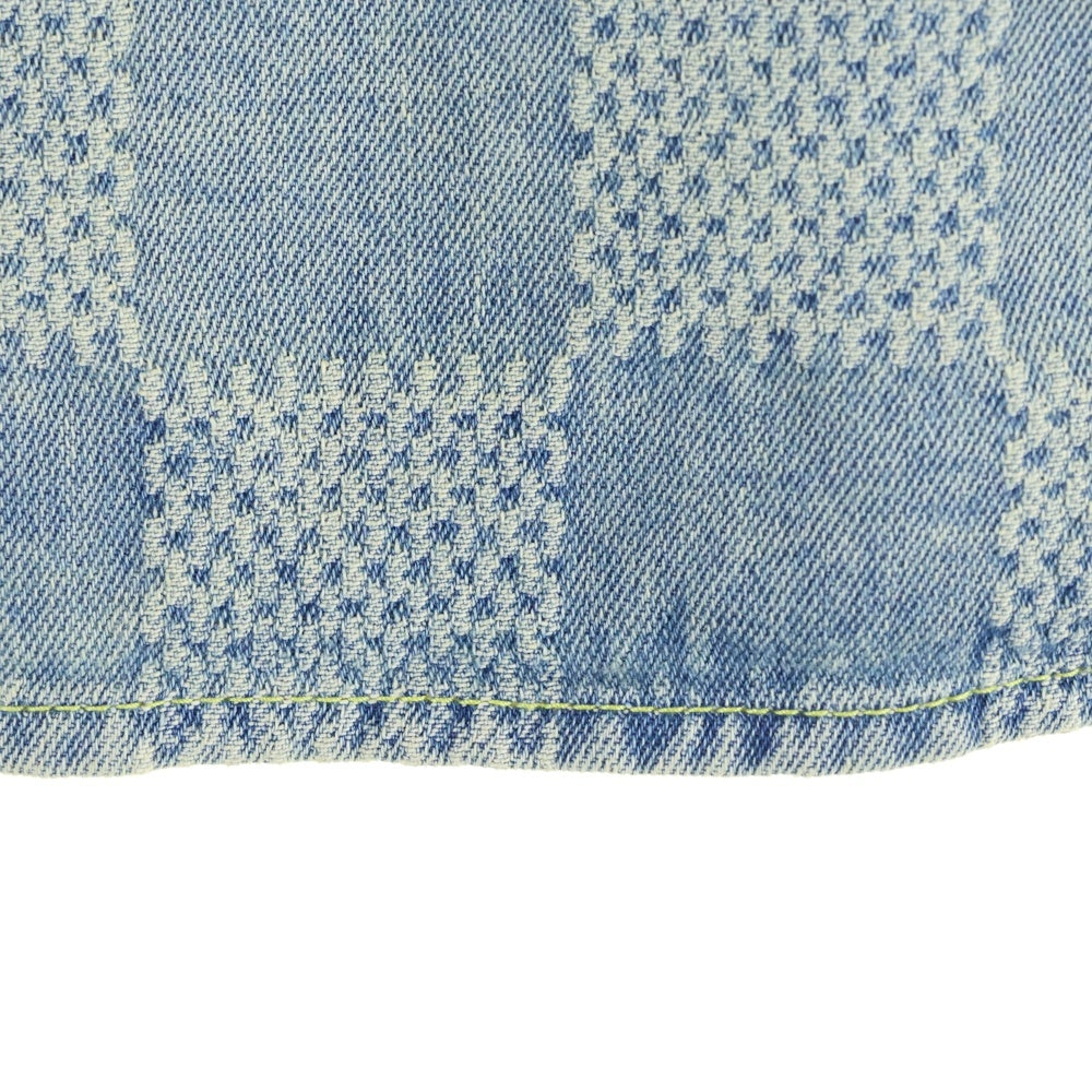 LOUIS VUITTON(ルイヴィトン) 25AW ダミエ3D ライトデニムショートスリーブ 半袖シャツ デニムジャケット インディゴ RM252MQ UYH HTS53W