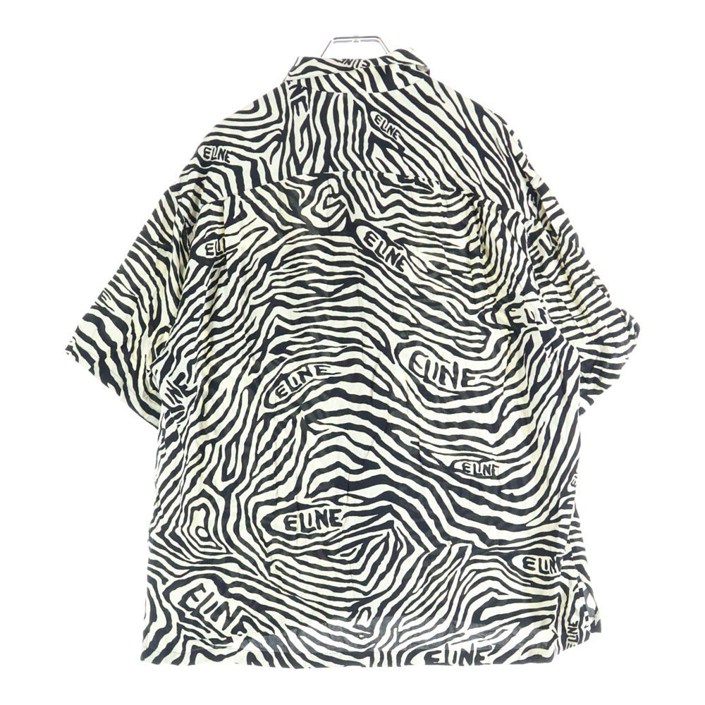CELINE(セリーヌ) ゼブラプリント ルーズフィット 半袖シャツ アロハシャツ ホワイト 2C517235S