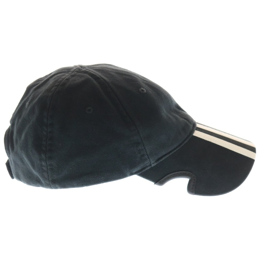 BALENCIAGA(バレンシアガ) ×adidas アディダス ロゴストライプベースボールキャップ 帽子 712160 410B2 ブラック