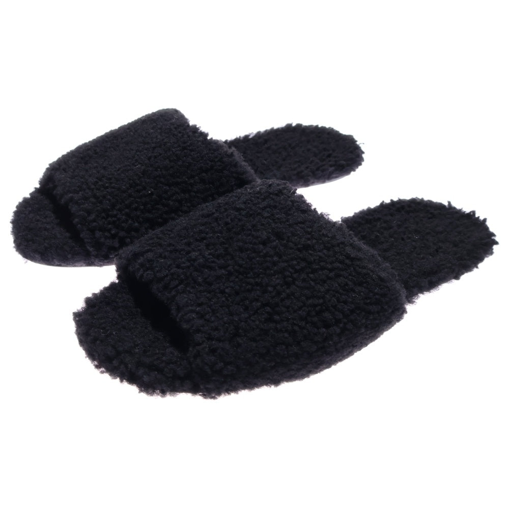 Rick Owens(リックオウエンス) HOTEL SLIPPERS ボアフリース ホテルスリッパ スライドサンダル ブラック RP14F6835 LSHB