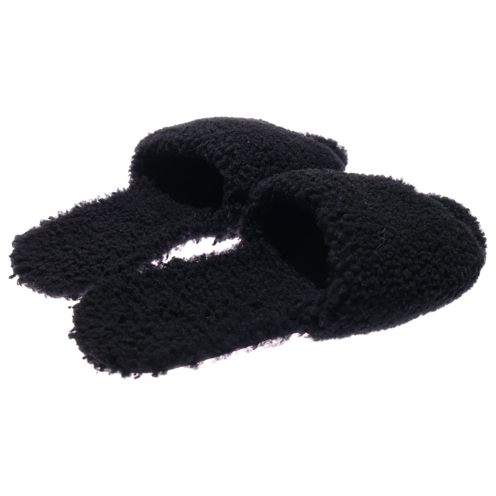 Rick Owens(リックオウエンス) HOTEL SLIPPERS ボアフリース ホテルスリッパ スライドサンダル ブラック RP14F6835 LSHB