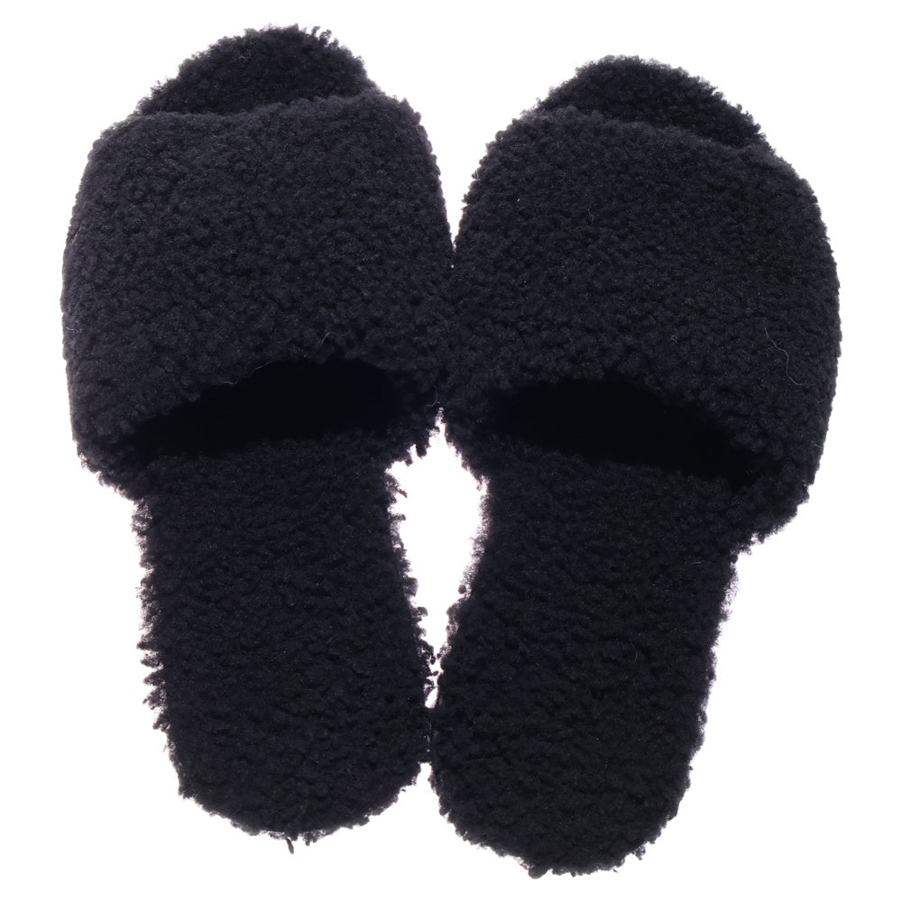 Rick Owens(リックオウエンス) HOTEL SLIPPERS ボアフリース ホテルスリッパ スライドサンダル ブラック RP14F6835 LSHB