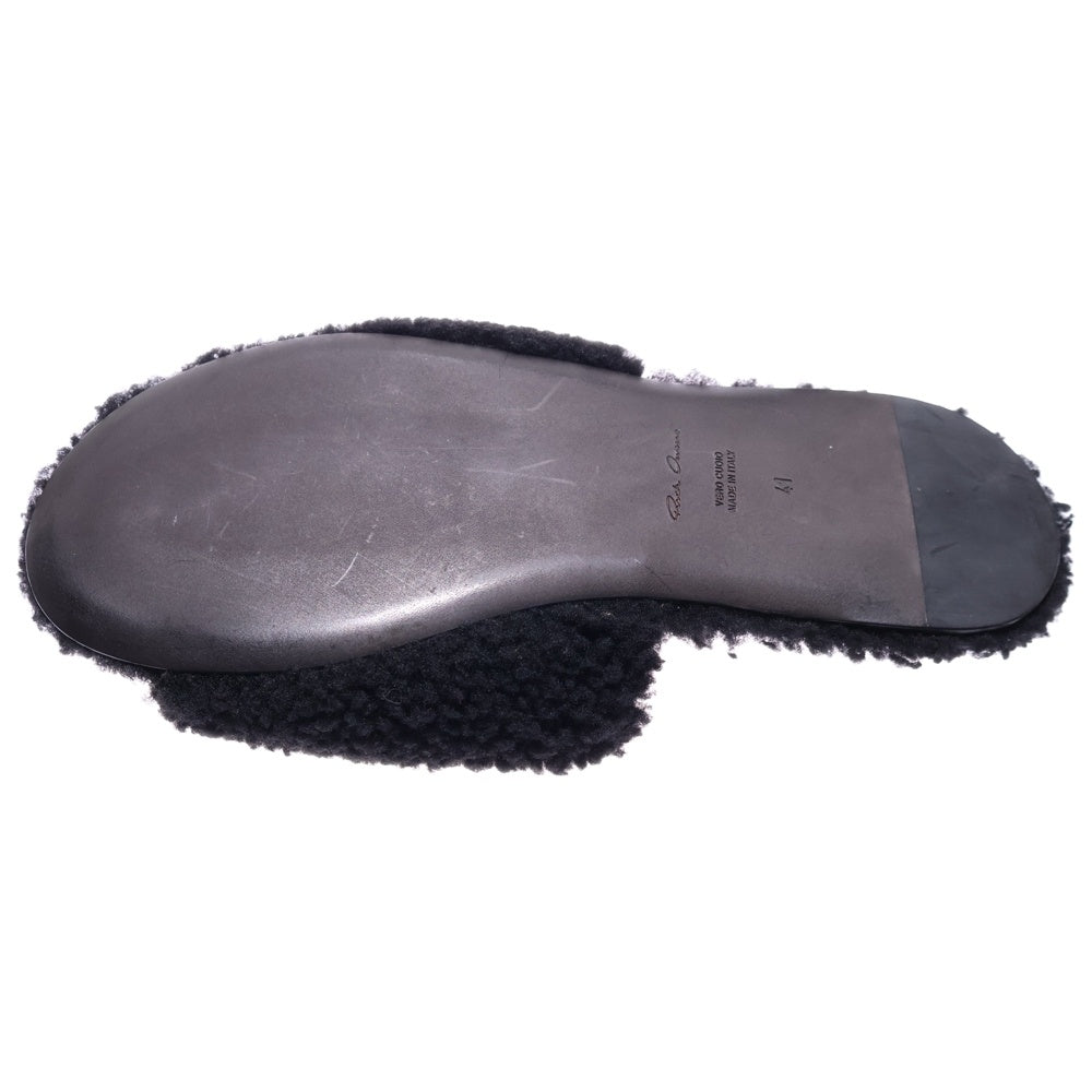 Rick Owens(リックオウエンス) HOTEL SLIPPERS ボアフリース ホテルスリッパ スライドサンダル ブラック RP14F6835 LSHB