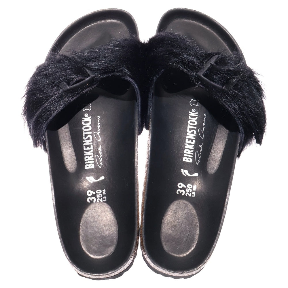 Rick Owens(リックオウエンス) ×BIRKENSTOCK Madrid EXTR ビルケンシュトック ファーサンダル ブラック