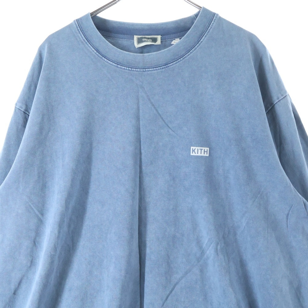 KITH(キス) 20SS LAX Pigment Dyed L/S T-Shirt ロゴプリント フェード加工 長袖Tシャツ ロンT グレー KH3672