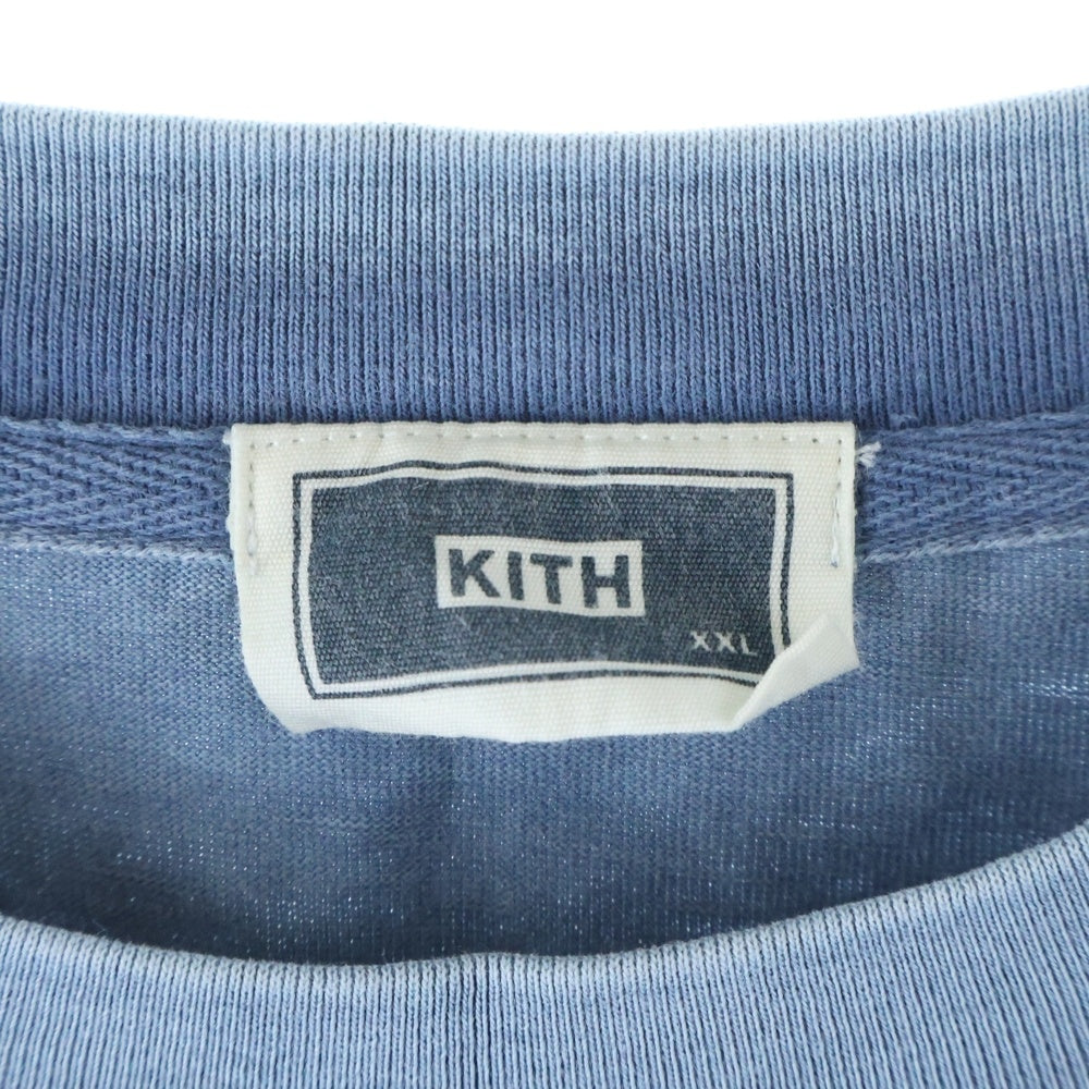 KITH(キス) 20SS LAX Pigment Dyed L/S T-Shirt ロゴプリント フェード加工 長袖Tシャツ ロンT グレー KH3672