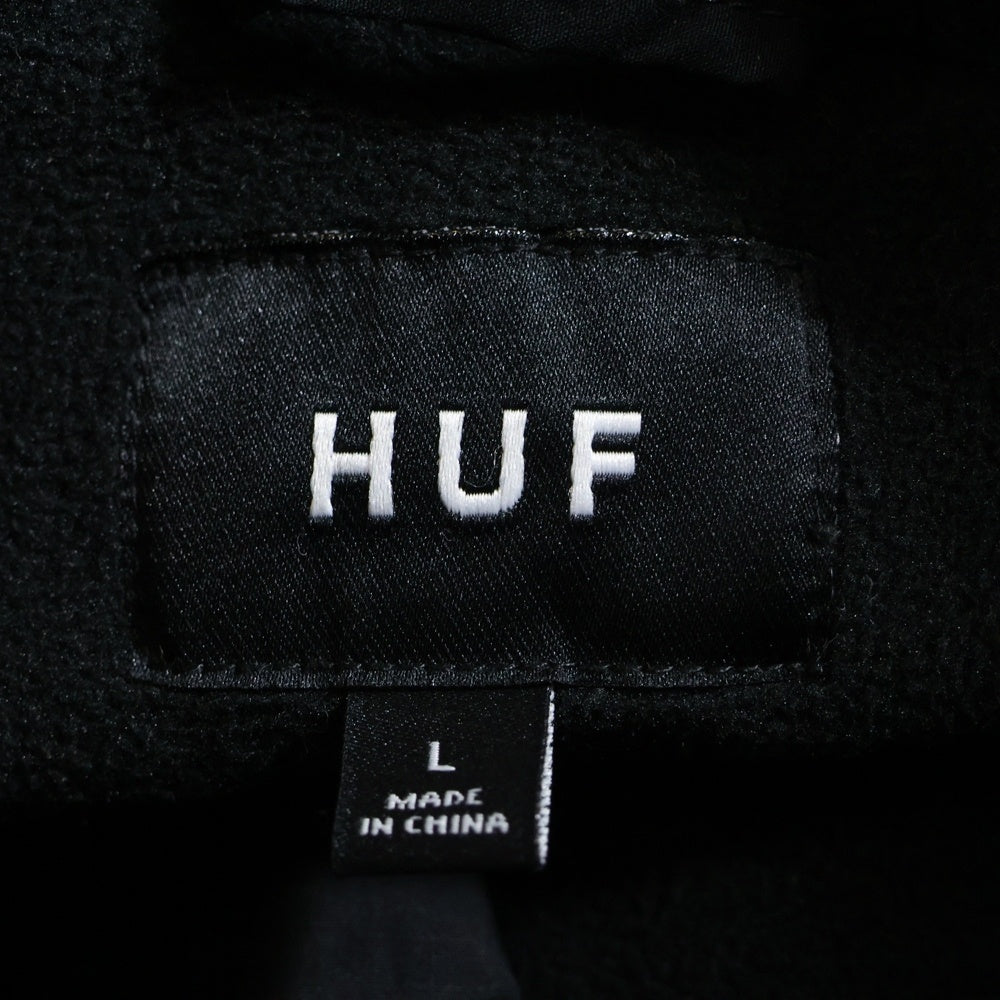 HUF(ハフ) EXPLORER-1 ANORAK JACKET ハーフジップ ナイロンアノラックジャケット パーカー フーディー ブラック