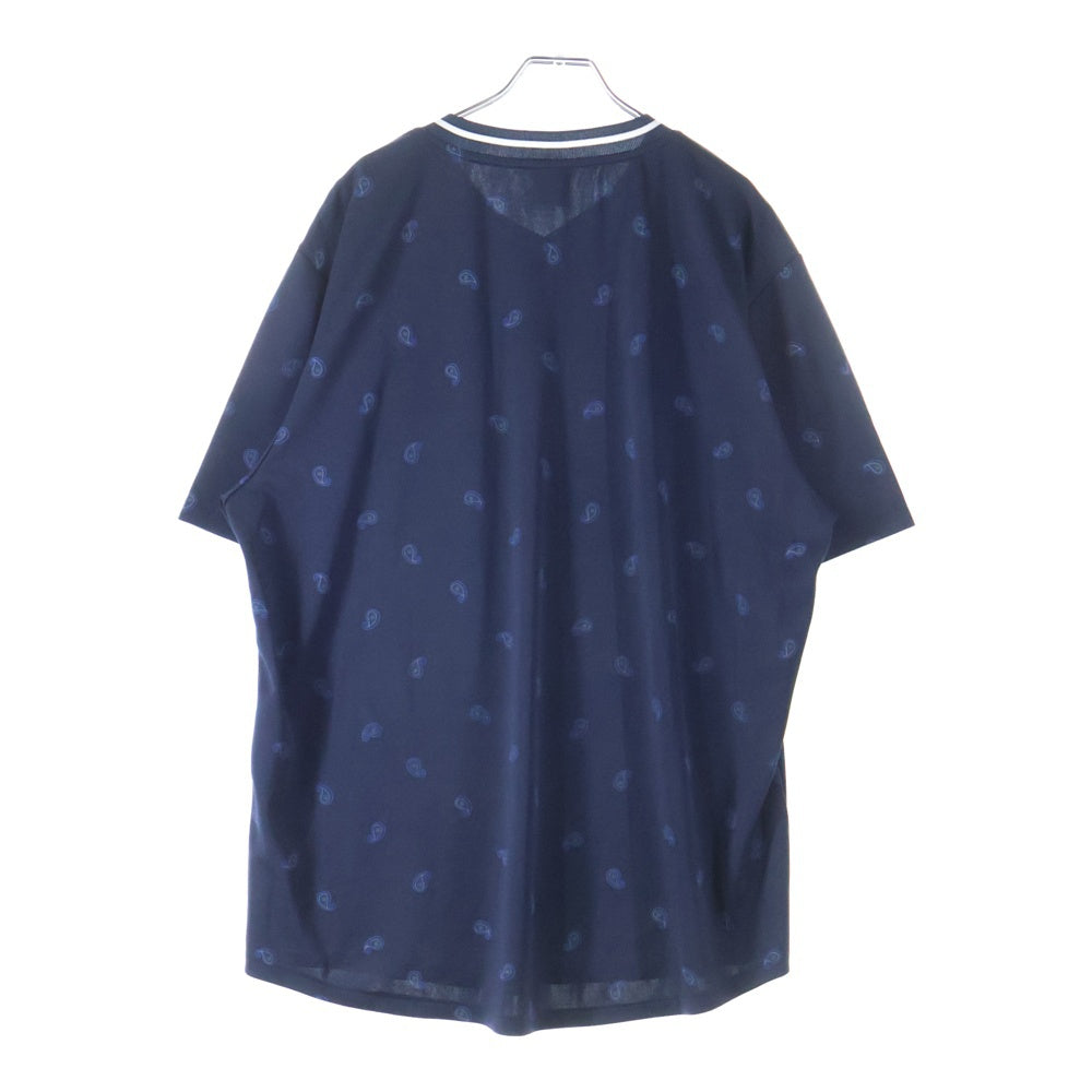 HUF(ハフ) PAISLEY WARM UP JERSEY ペイズリー ウォームアップジャージー Vネック半袖Tシャツ ネイビー