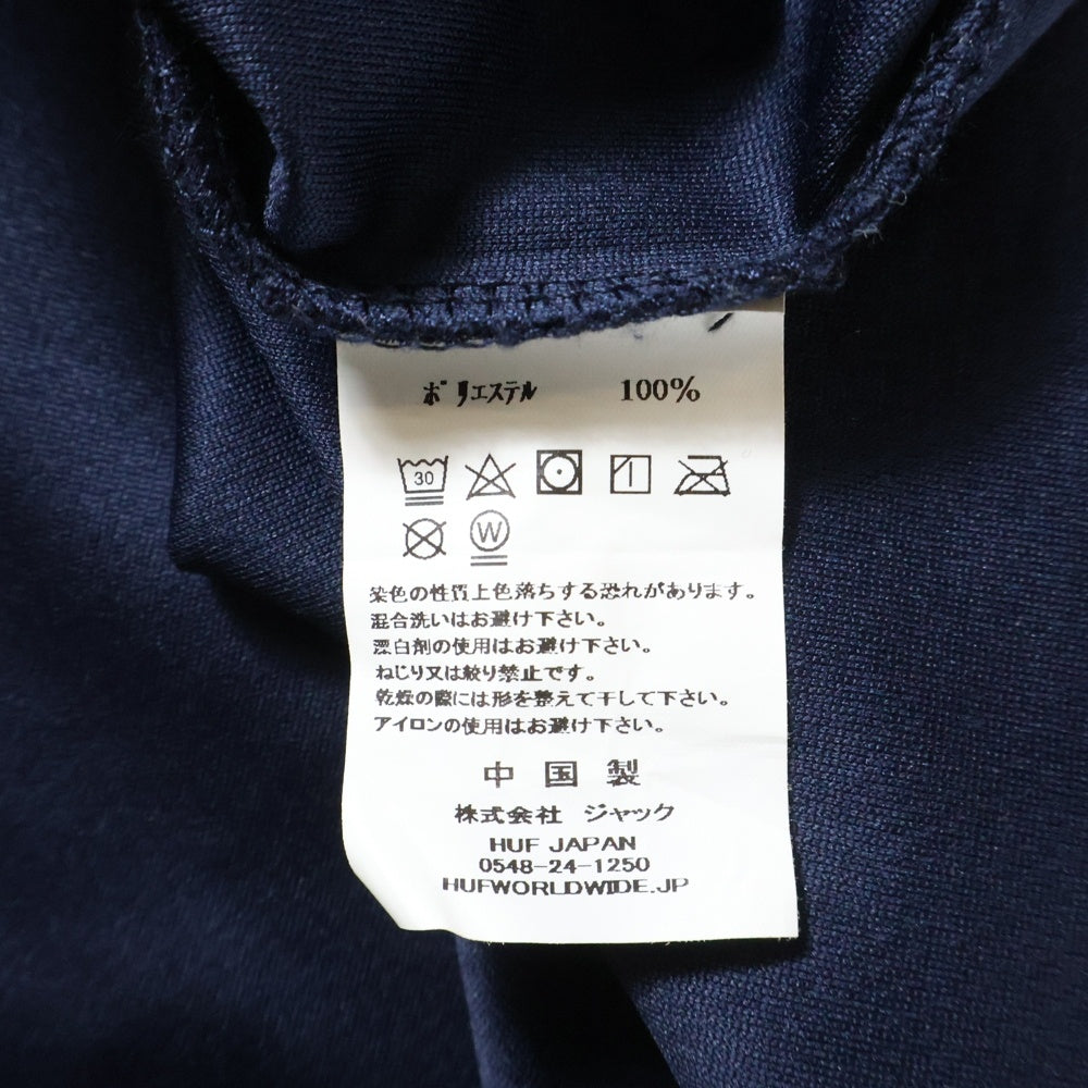 HUF(ハフ) PAISLEY WARM UP JERSEY ペイズリー ウォームアップジャージー Vネック半袖Tシャツ ネイビー