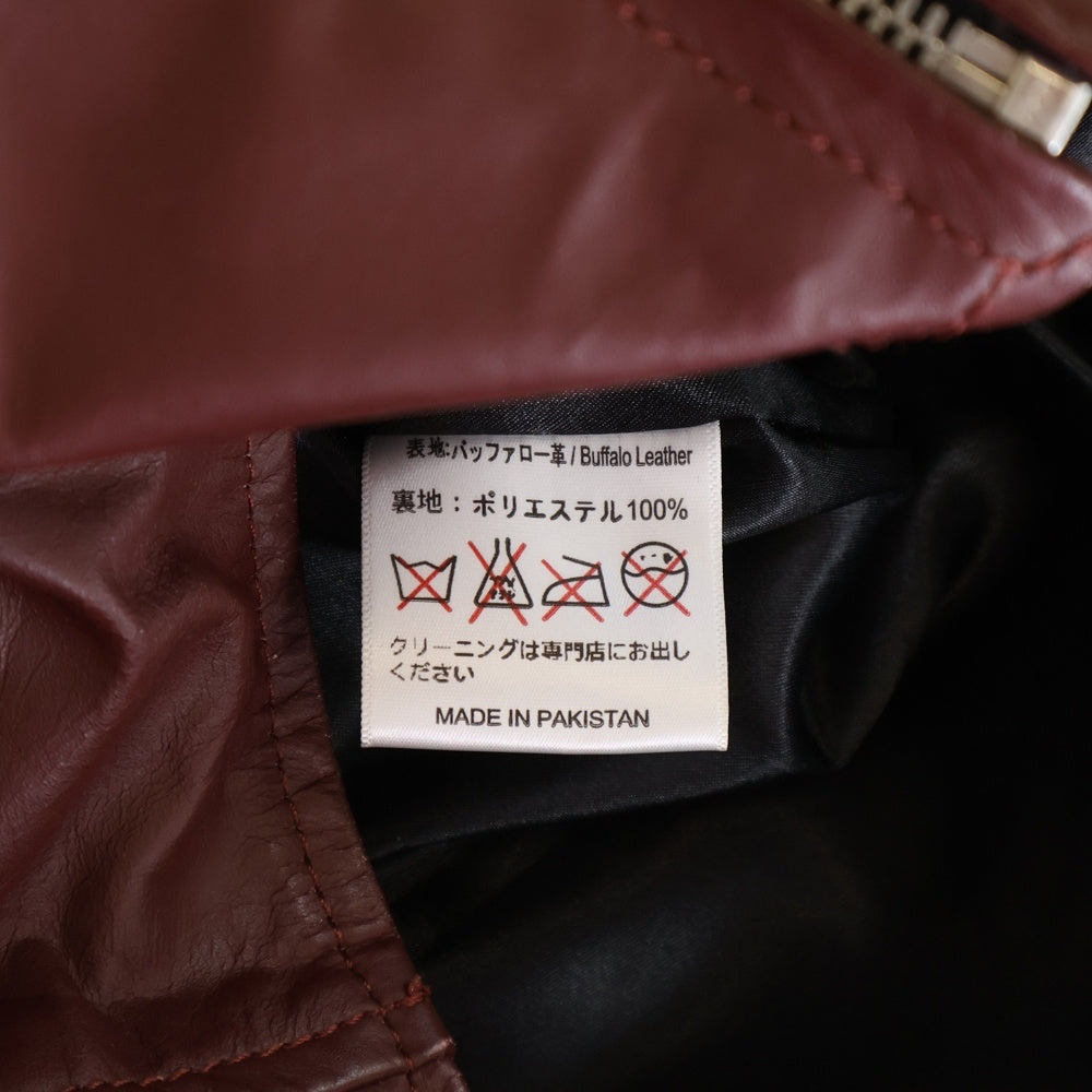 NO BRAND(ノーブランド) RHENIUM レニウム レザージップアップジャケット レッド