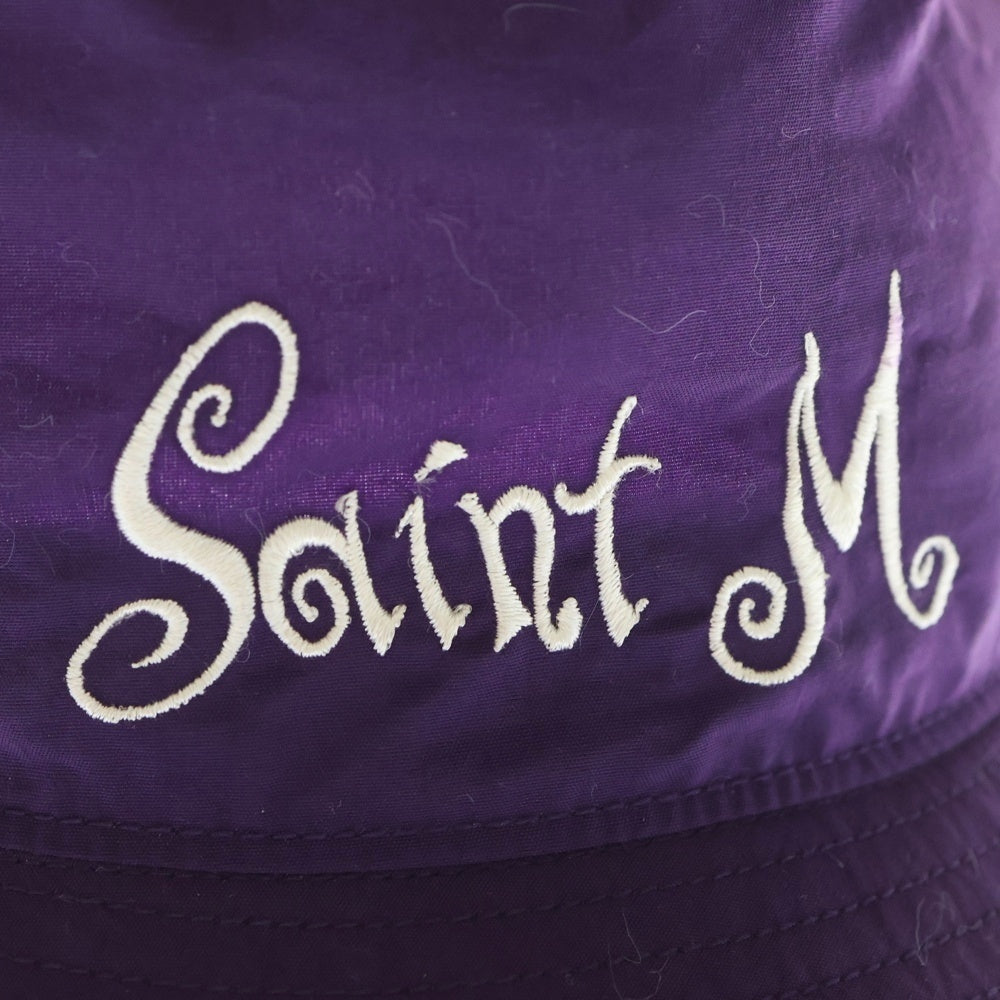 SAINT MICHAEL(セントマイケル) 23SS BUCKET HAT ロゴ刺繍 ナイロンバケットハット 帽子 パープル SM-S23-0000-075