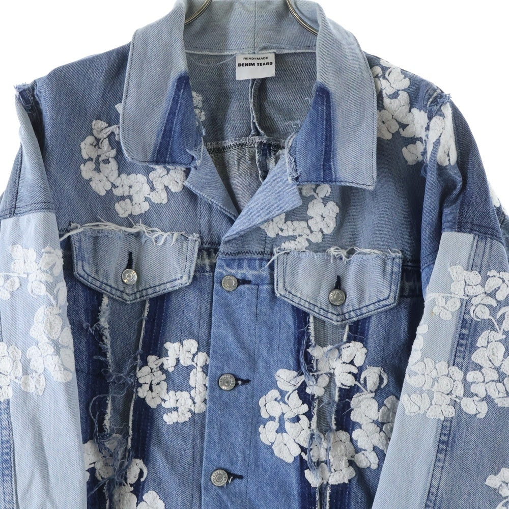 READY MADE(レディメイド) ×Denim Tears CTN WREATH TRK JKT ×デニムティアーズ デニムジャケット インディゴ RE-DT-BL-00-00-14