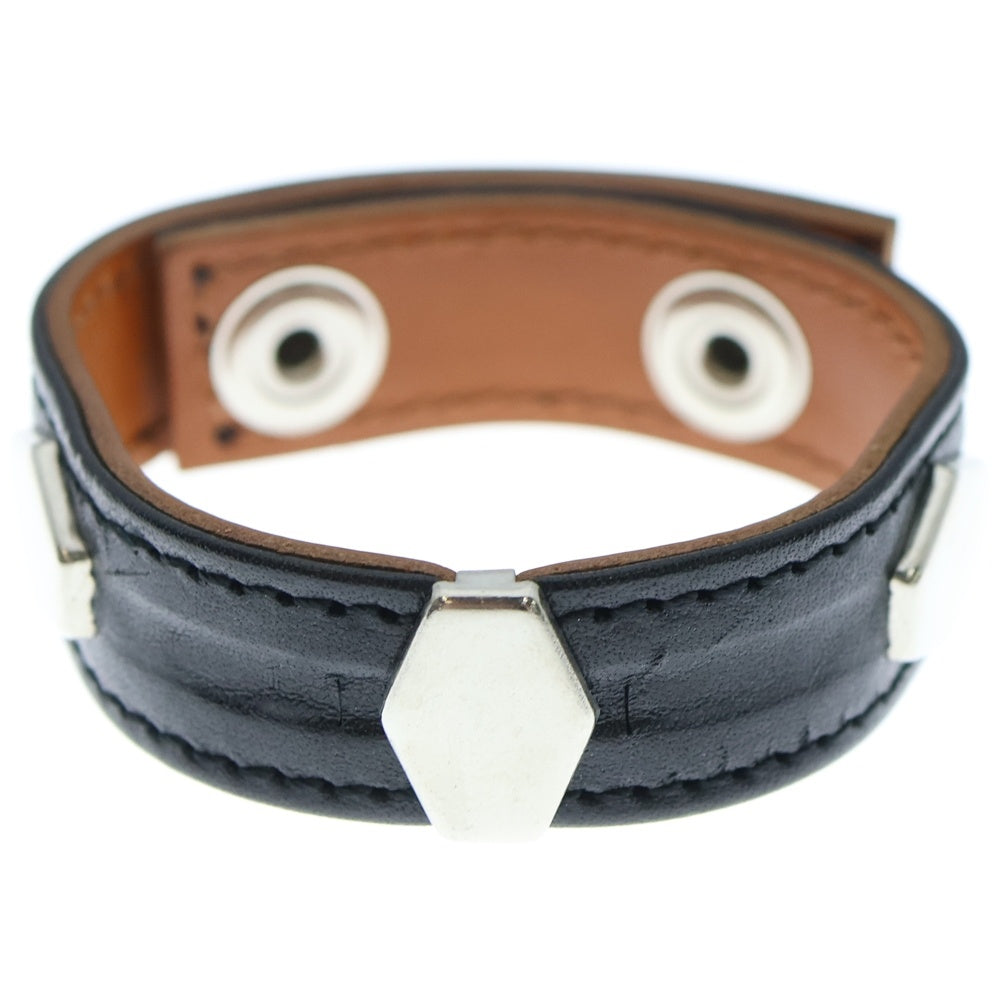 PEEL&LIFT(ピールアンドリフト) LEATHER BRACELET スタッズレザーブレスレット ブラック