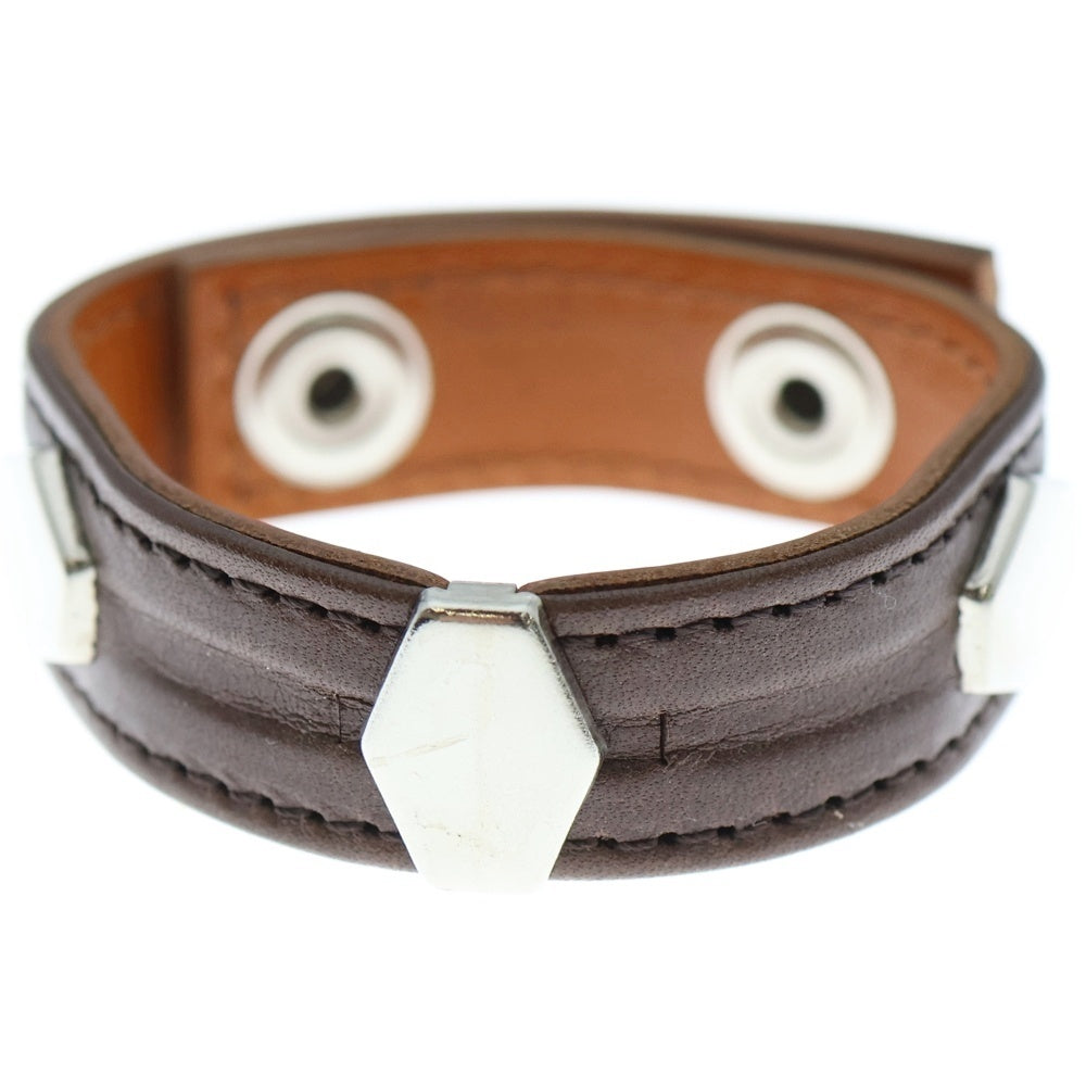 PEEL&LIFT WEEKEND ブラウン スタッズ ブレスレット PEEL&LIFT(ピールアンドリフト) LEATHER BRACELET スタッズレザー