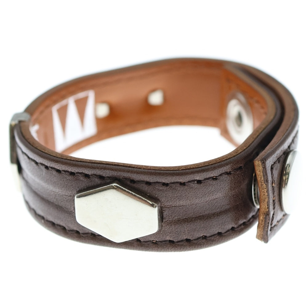 PEEL&LIFT(ピールアンドリフト) LEATHER BRACELET スタッズレザーブレスレット ブラウン