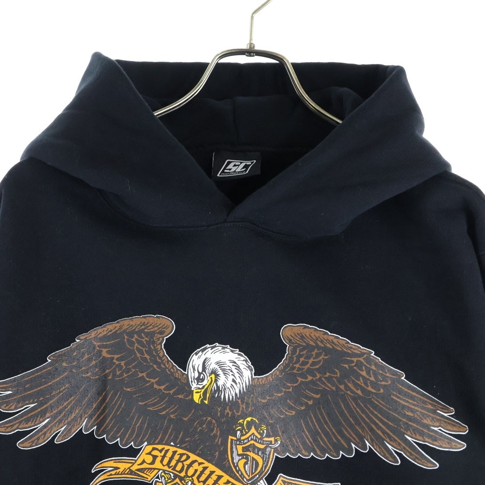 SUBCULTURE(サブカルチャー) 22AW HOODIE(EMBLEM EAGLE) イーグルエンブレム プルオーバースウェットパーカー フーディー ブラック SCHP-A2205