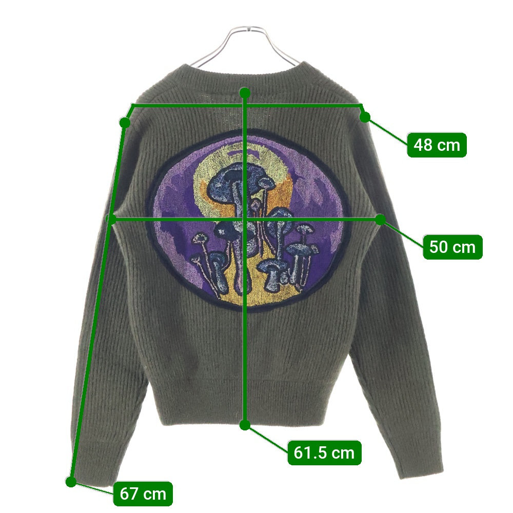 STUSSY(ステューシー) ×Dries Van Noten DVN Badge Sweater ドリスヴァンノッテン Vネックニットセーター ブラウン 317008